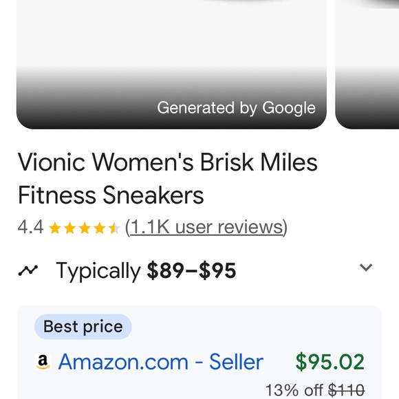 Vionic sz 8.5M white sneaker. Worn a couple of times. Smoke/Pet free home - Picture 2 of 4